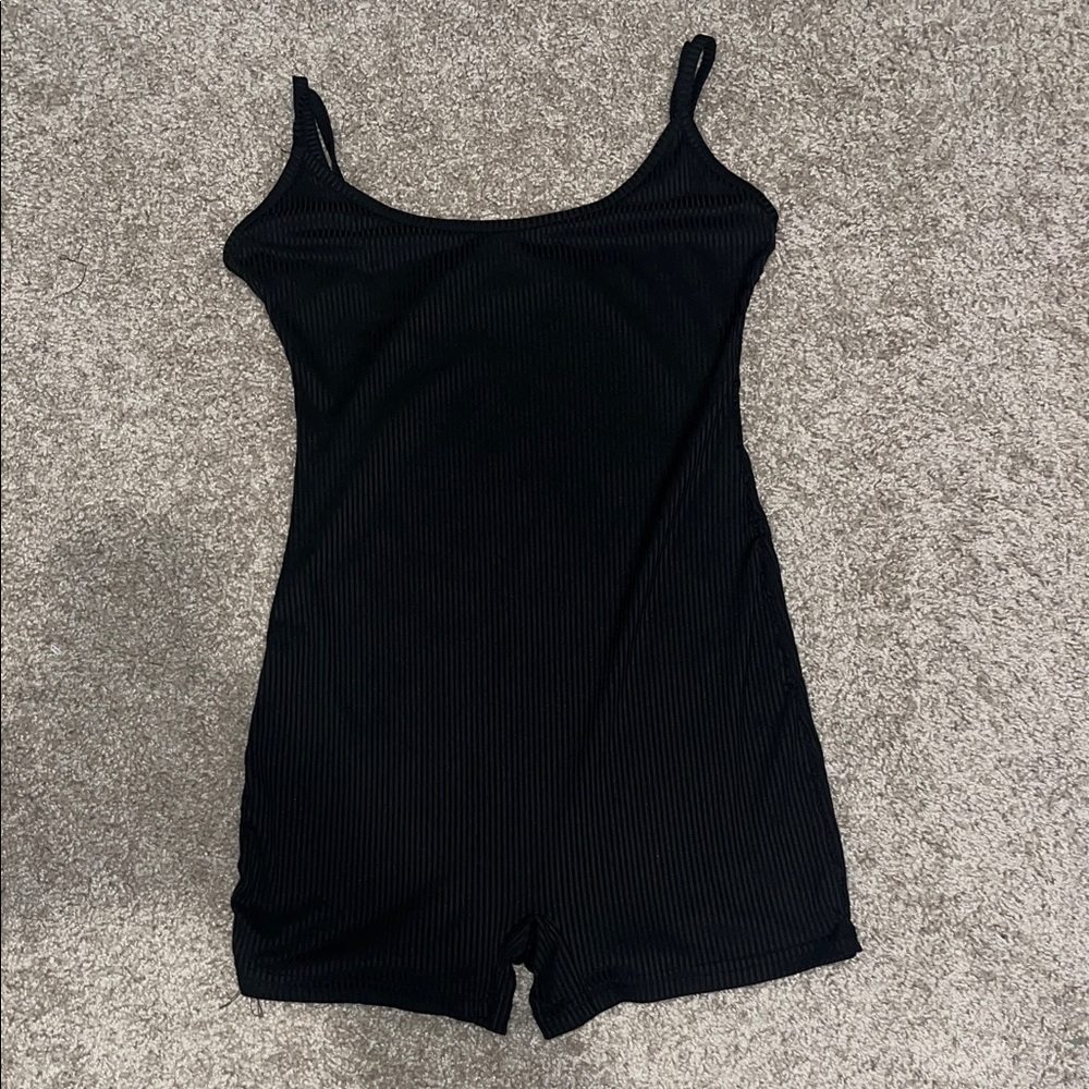 SHEIN Black Ribbed Jumpsuit